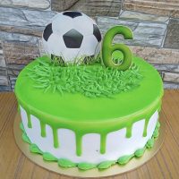 The "Striker’s Pitch" Drip Cake