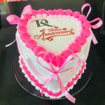 Blushing Heart Anniversary Cake
