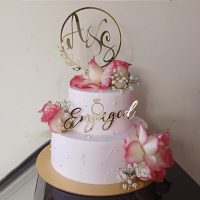 Tiered Engagement Roses Cake