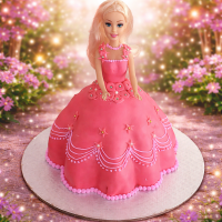 Royal Pink Princess Doll Cake