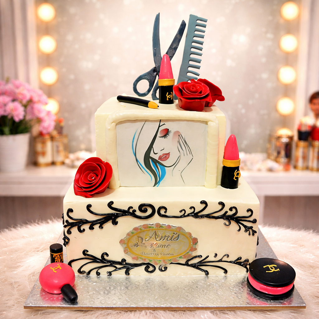 Glam Beauty Salon Cake