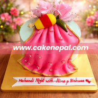 Mehendi Night Saree Cake