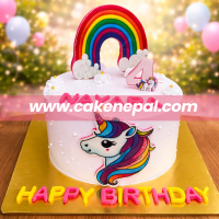 Rainbow Unicorn Birthday Cake
