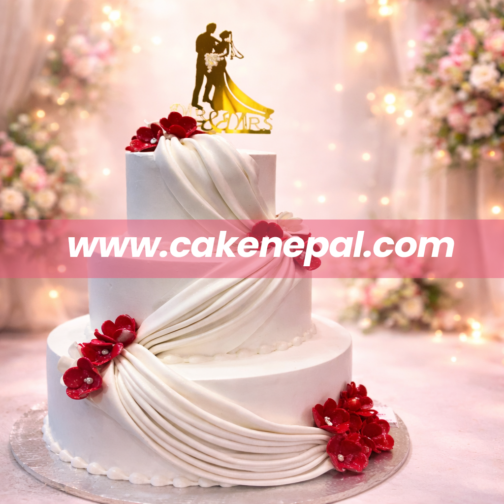 Royal Draped Wedding Cake