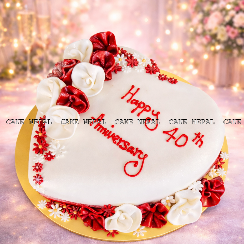 Ruby Anniversary Heart Cake