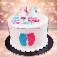 Little Steps Gender Reveal Cake 👶💙💖