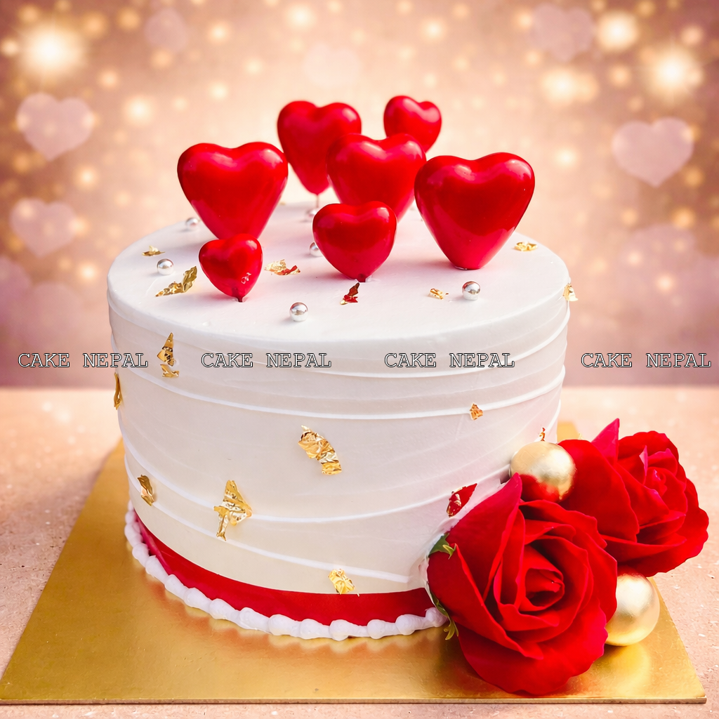 Golden Heart Romance Cake ❤️✨