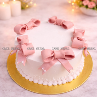 Blush Bow Elegance Cake