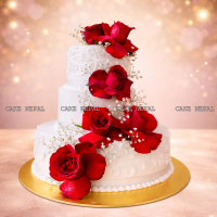 Royal Red Rose Cascade Cake