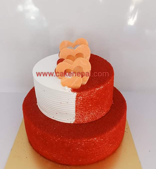 Scarlet Romance Heart Cake