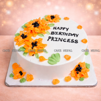 Sunflower Princess Delight Cake