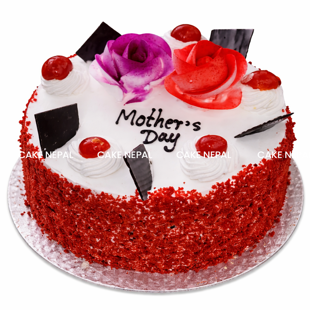 Red Velvet Mother’s Day Rose Cake