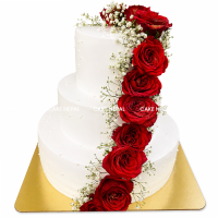 Crimson Rose Cascade Cake