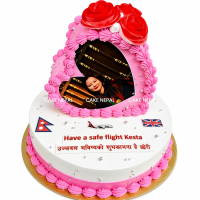 Safe Journey Photo Heart Cake