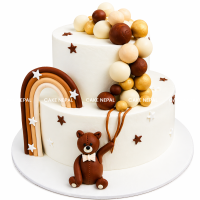 Teddy Balloon Rainbow Cake