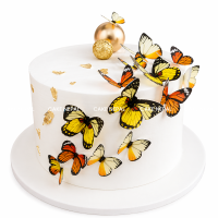 Golden Butterfly Elegance Cake