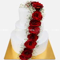 Royal Red Rose Cascade Cake