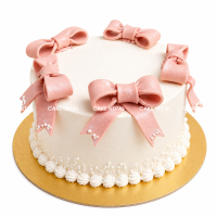Blush Bow Elegance Cake