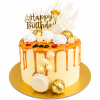 Golden Luxe Drip Cake