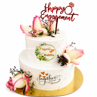 Elegant Rose Engagement Cake