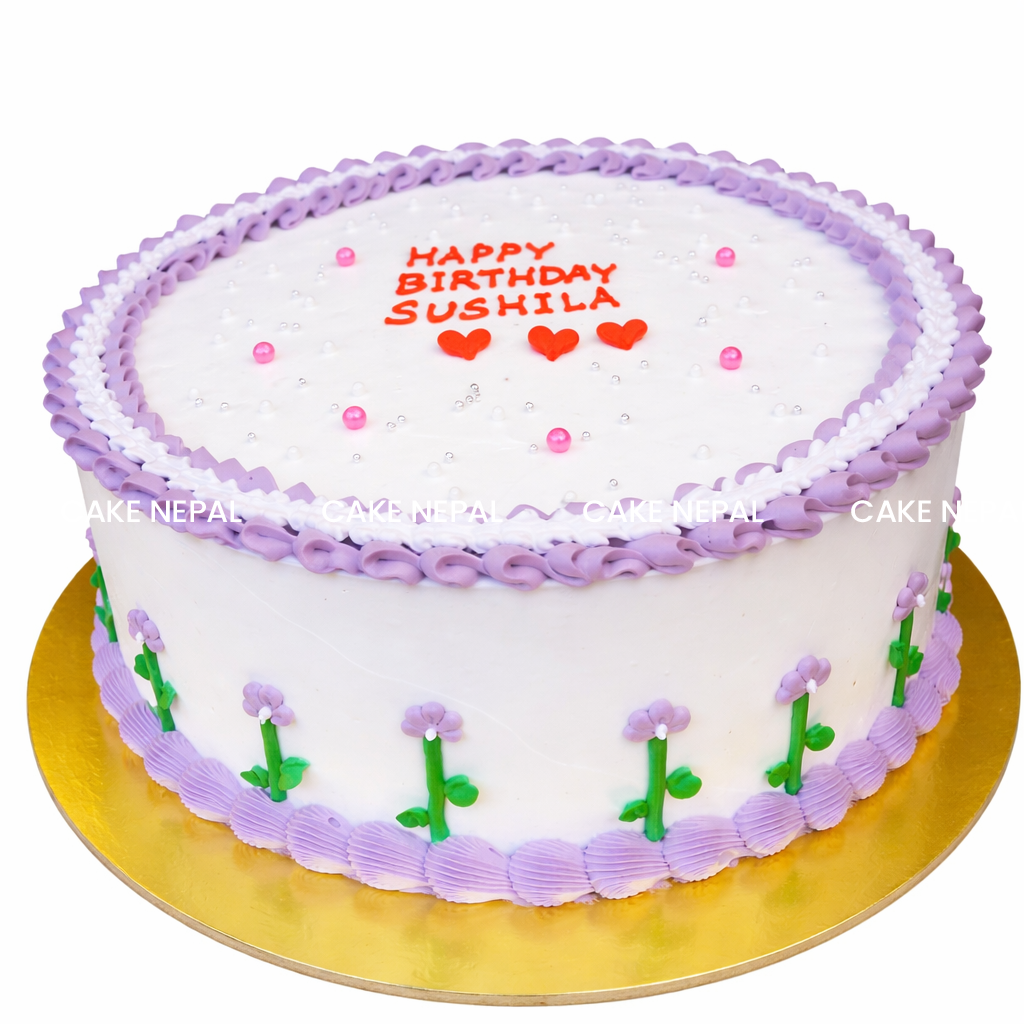 Lavender Blossom Birthday Cake