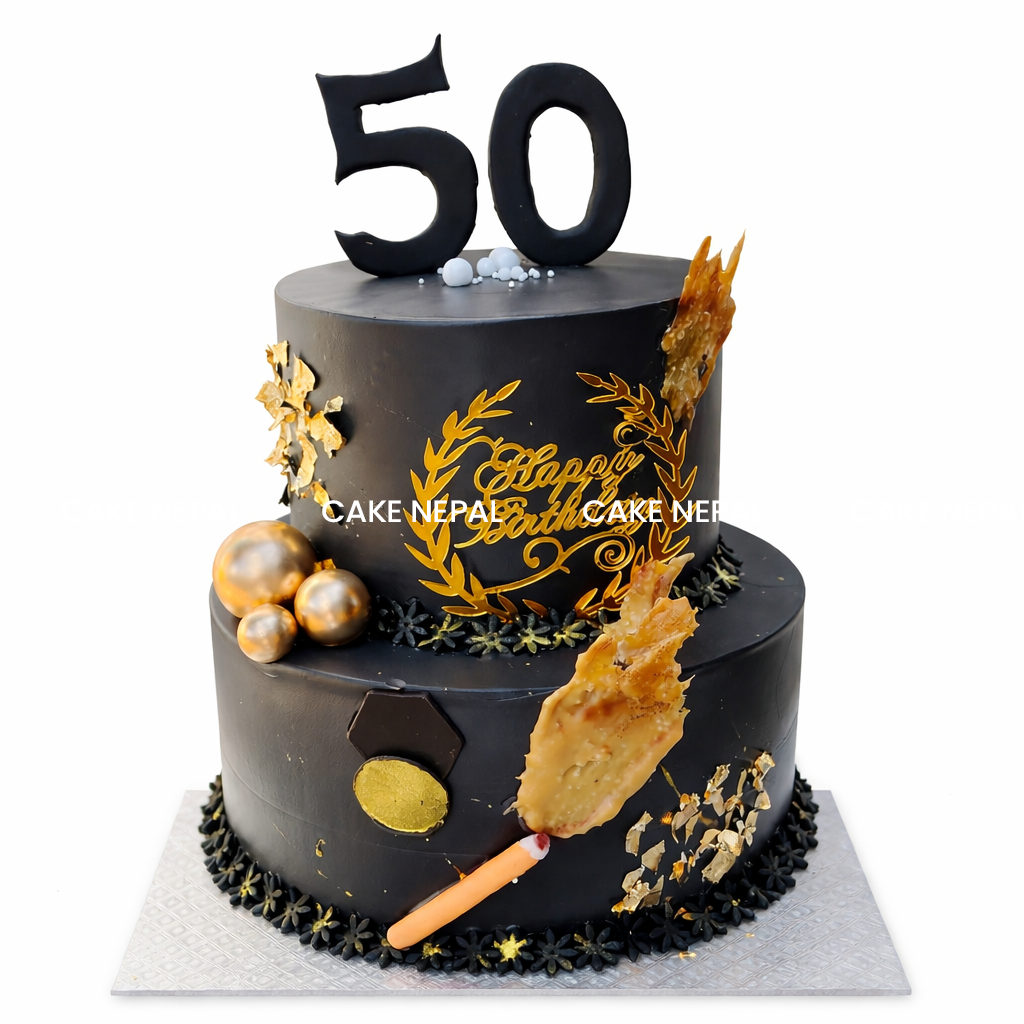 Golden Noir 50 Celebration Cake