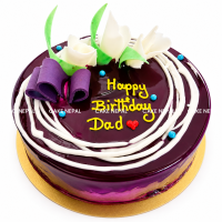 Purple Mirror Glaze Birthday Cake