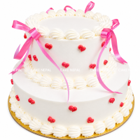 Pink Ribbon Heart Elegance Cake